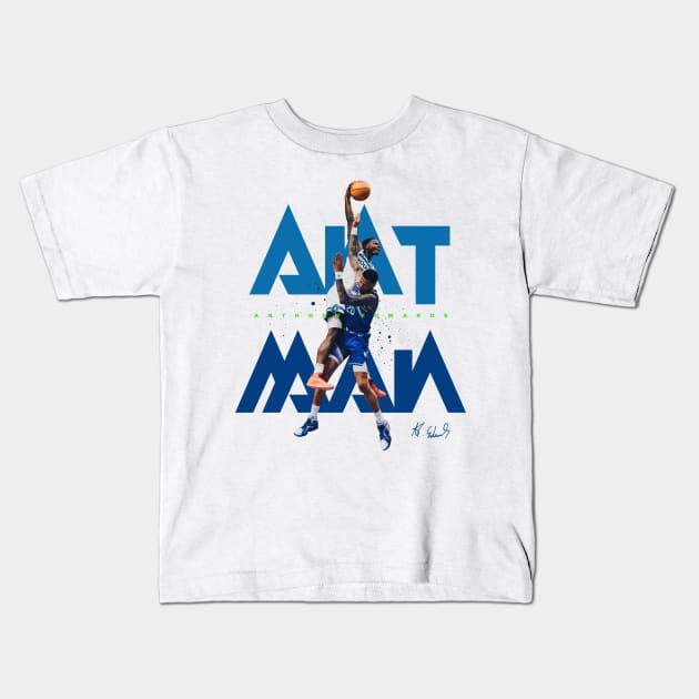 Anthony Edwards Kids T-Shirt by Juantamad